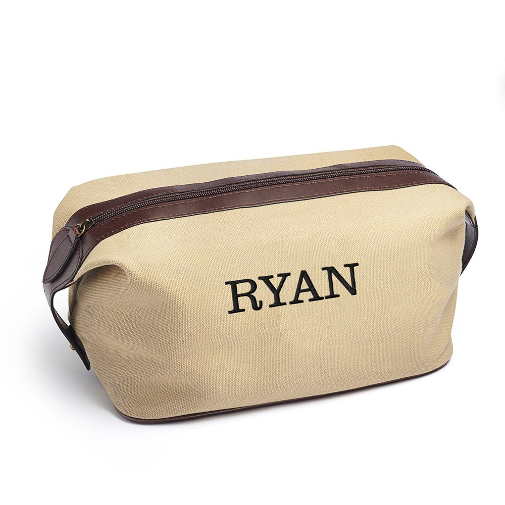 Personalized Mens Toiletry Bag Canvas Hanging Travel Dopp Kit Bag